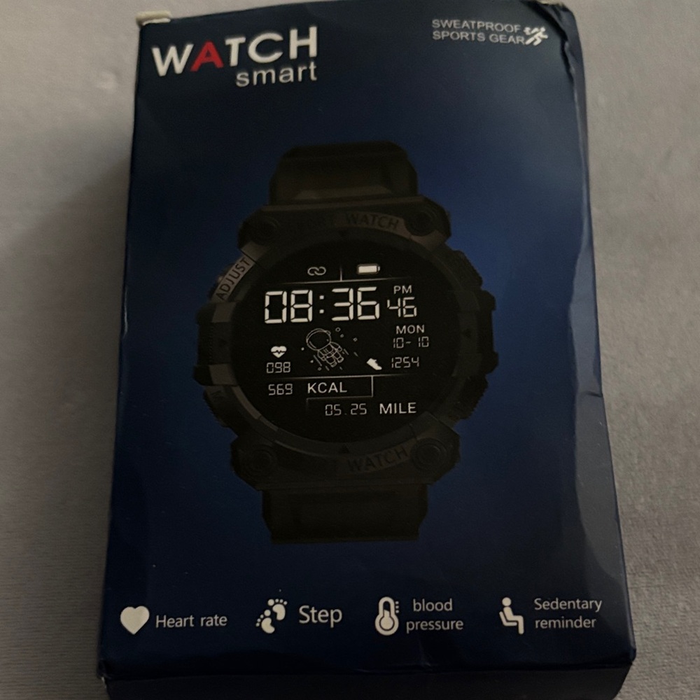 Smartwatch with Heart Rate Monitor - Black